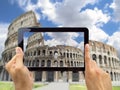 Photographing coliseo in rome Royalty Free Stock Photo