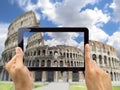 Photographing coliseo in rome