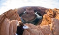 Photographing horse shoe bend