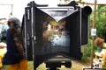 Photographing a landscape on large format cameras with focusing screen