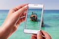 Photographing a longtail boat