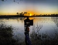 Photographing the Sundown on Gator Lake Royalty Free Stock Photo