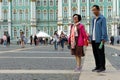 Photographing tourists at the Palace square