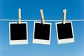 Photographs on a clotheline Royalty Free Stock Photo