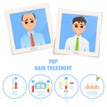 Man before and after platelet rich plasma treatment Royalty Free Stock Photo