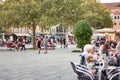 Photographs that portray Venice differently, chaotic and crowded, full of tourists and people going around, kids who live the city Royalty Free Stock Photo