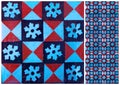 Collection of blue and red patterns tiles Royalty Free Stock Photo