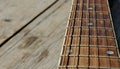 Photography of acoustic guitar neck Royalty Free Stock Photo