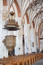 Beautiful interior of the old church in Gdansk (Poland)