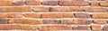 a photography of a brick wall with a red and white stripe, parking meter on a brick wall with a red brick wall Royalty Free Stock Photo