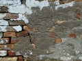 Brickwork wall of an old house made of bright red bricks Royalty Free Stock Photo