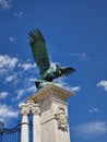 Mighty Perched Turul statuette in Budapest, Hungary