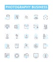 photography business vector line icons set. Photography, Business, Studio, Capture, Camera, Shots, Images illustration