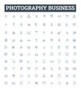 photography business vector line icons set. Photography, Business, Studio, Capture, Camera, Shots, Images illustration