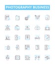 photography business vector line icons set. Photography, Business, Studio, Capture, Camera, Shots, Images illustration