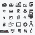 Photography camera lens and accessories set Royalty Free Stock Photo