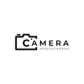 Photography camera logo, lens camera shutter, digital, line, professional, elegant and modern. Logo can be used for studio,