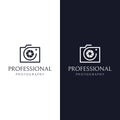 Photography camera logo, lens camera shutter, digital, line, professional, elegant and modern. Logo can be used for studio,