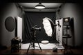 Photography, cinema studio backstage setup, Generative Ai