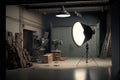 Photography, cinema studio backstage setup, Generative Ai