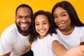 Portrait of happy black family taking selfie together at studio Royalty Free Stock Photo