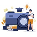 Photography courses or class illustration design concept