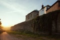 Czech middle age castle Kuneticka Hora during sunrise (Pardubice)