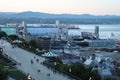 View of the downtown of Quebec city. Old Quebec in Canada. Summe Night scene in Old Quebec in the summer. Royalty Free Stock Photo