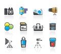 Photography equipment and tools icons Royalty Free Stock Photo