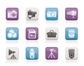 Photography equipment and tools icons Royalty Free Stock Photo