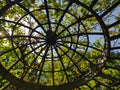Garden circular metal frame view