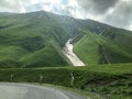 Georgia, mountains, Kazbek, beautiful summer landscape Royalty Free Stock Photo