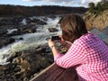 Photography at Great Falls National Park at Sunset Royalty Free Stock Photo