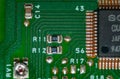 Photography of green electronic board with components