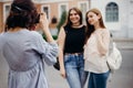 Beginner photographer take picture of women models Royalty Free Stock Photo