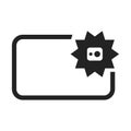 Photography horizontal position smartphone with camera flash linear monochrome icon vector