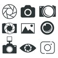 Photography icon. Photo camera icon. Diaphragm icon. Vector illustration