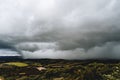 Landscape Raind and Storm at the Mountains and Field Royalty Free Stock Photo