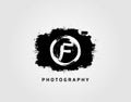 Photography letter F logo design concept template. Rusty Vintage Camera Logo Icon
