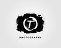 Photography letter T logo design concept template. Rusty Vintage Camera Logo Icon