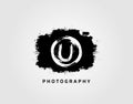 Photography letter U logo design concept template. Rusty Vintage Camera Logo Icon