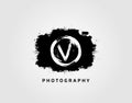 Photography letter V logo design concept template. Rusty Vintage Camera Logo Icon