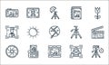 photography line icons. linear set. quality vector line set such as camera tripod, photo, photo, marriage, camera, take a photo,