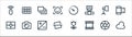photography line icons. linear set. quality vector line set such as cloud, video file, horizontal line, metering, led strobe, Royalty Free Stock Photo