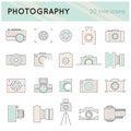 Photography line icons set Royalty Free Stock Photo