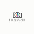 Photography logo with gradient color vector concept, Colorful camera logo design, Photography icon design, logo design, branding d Royalty Free Stock Photo