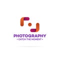Photography logo orange and red color Royalty Free Stock Photo