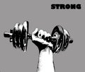 Photography of male hand holding dumbell gym weight Royalty Free Stock Photo