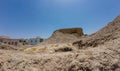 Photography of old abandoned adobe castle near Nizwah in Oman during spring sunny day