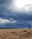 Photography from the phone, covered with sand beach, house on sand, house by the sea